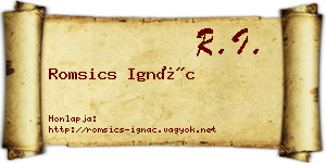 Romsics Ignác névjegykártya