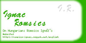 ignac romsics business card